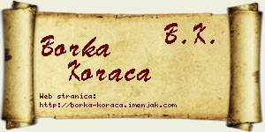 Borka Koraca vizit kartica
